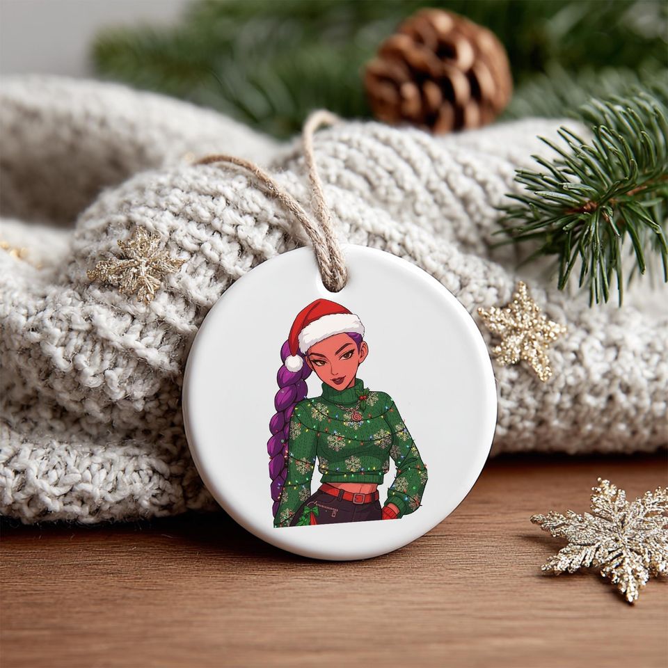 Stylist KPOP Demon Hunter Ceramic Ornament, Personalized Demon Hunter Ceramic Keepsake, Home Decoration for Her, Printed 2 Sides