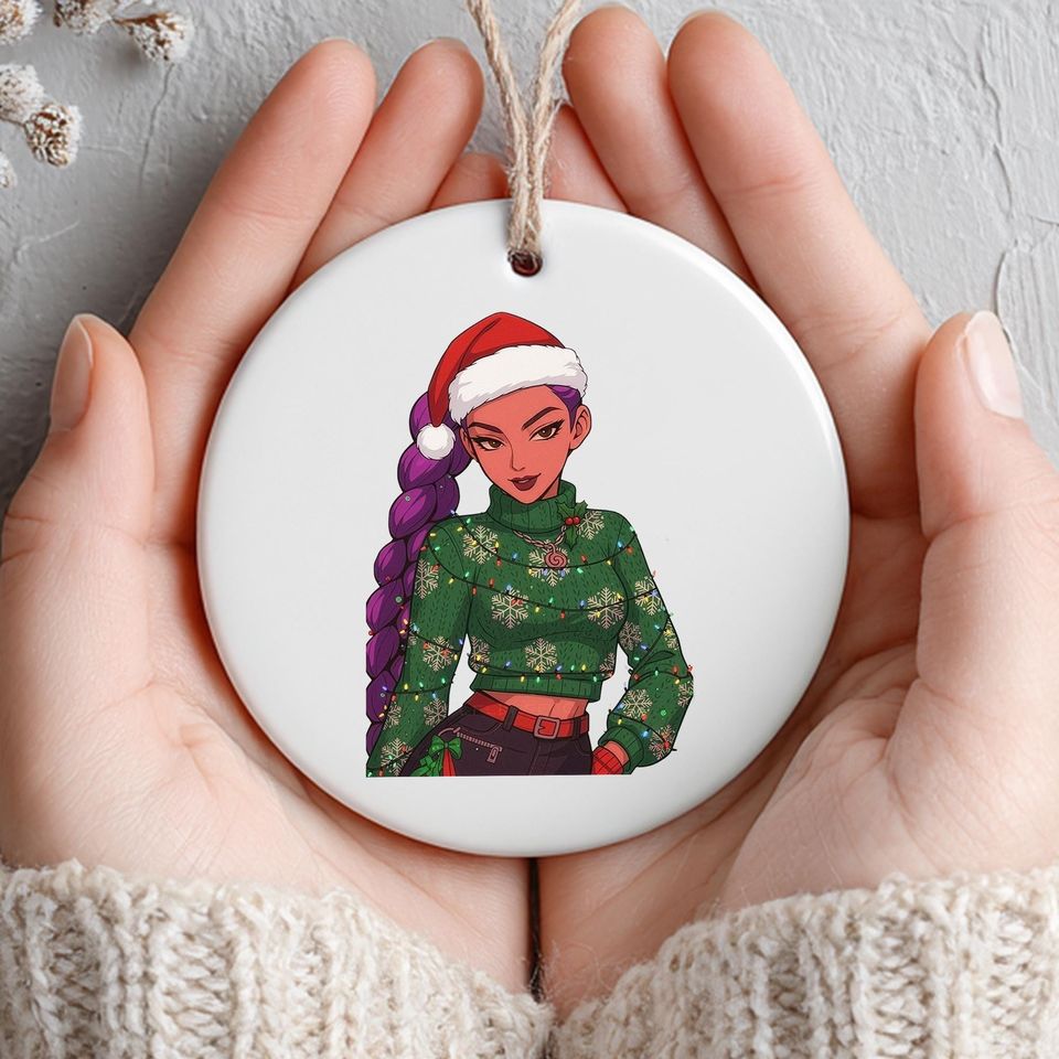Stylist KPOP Demon Hunter Ceramic Ornament, Personalized Demon Hunter Ceramic Keepsake, Home Decoration for Her, Printed 2 Sides