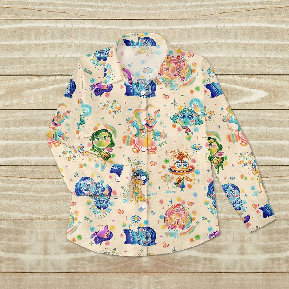 Inside Out Disney Button-up Blouse for Women