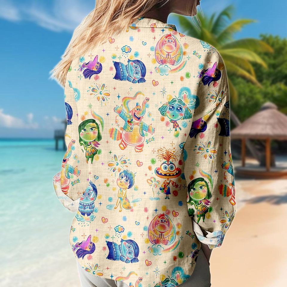 Inside Out Disney Button-up Blouse for Women