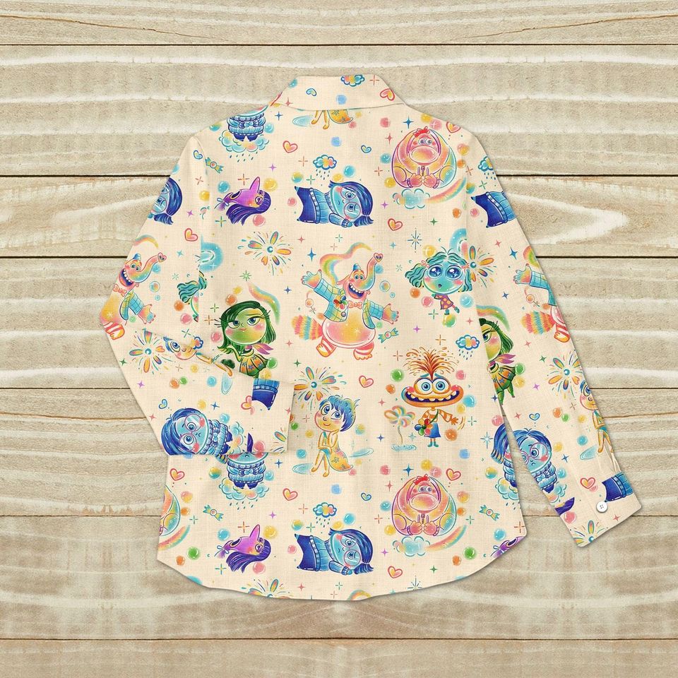 Inside Out Disney Button-up Blouse for Women