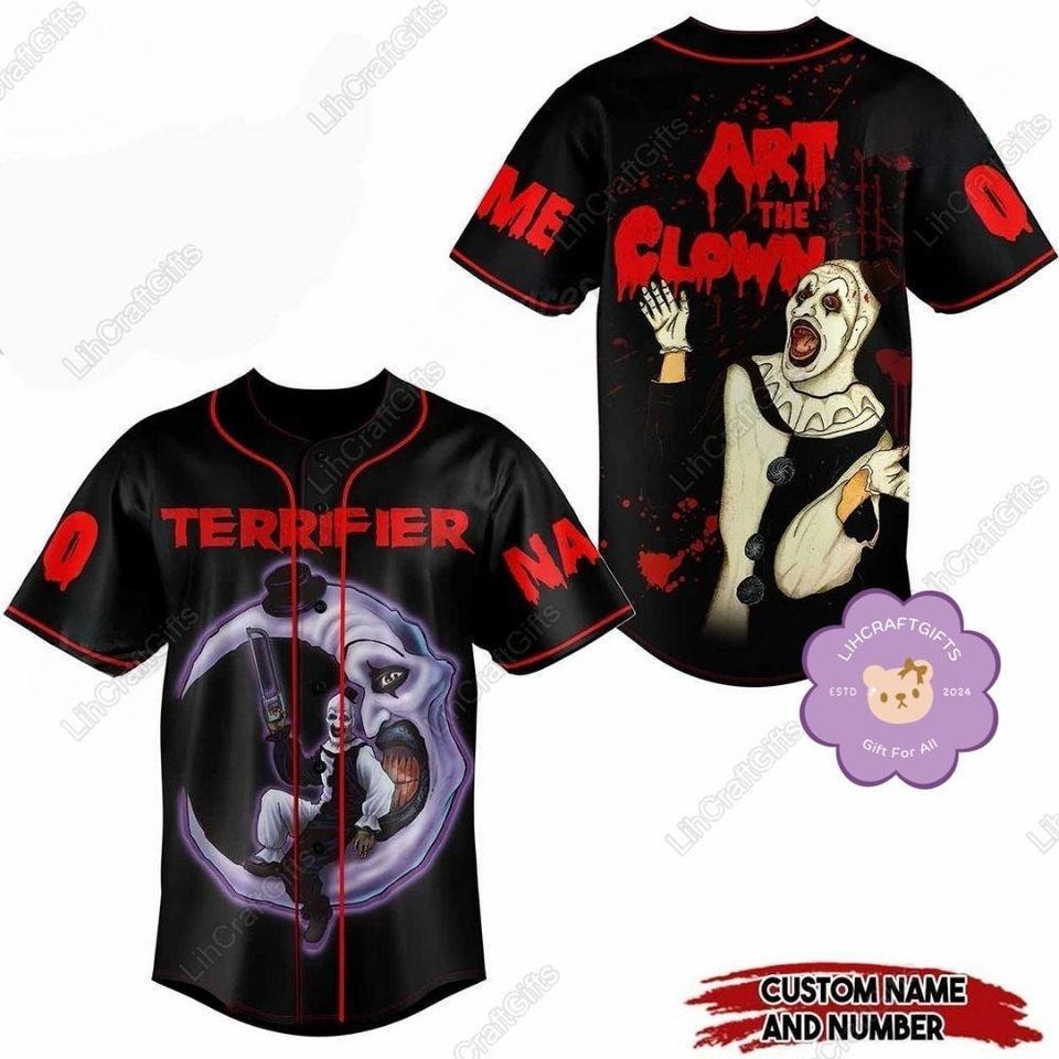 Halloween Terrifier Baseball Jersey, Horror Baseball Jersey, Ghost Scream Shirt
