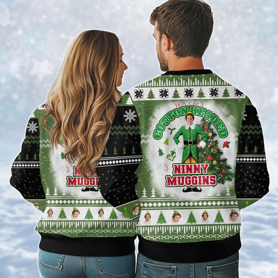 Christmas Elf Ugly Sweater, Retro Buddy Christmas Sweatshirt, Xmas Classic Movie 90S Shirt, Funny Christmas Sweater, Gift For Fan