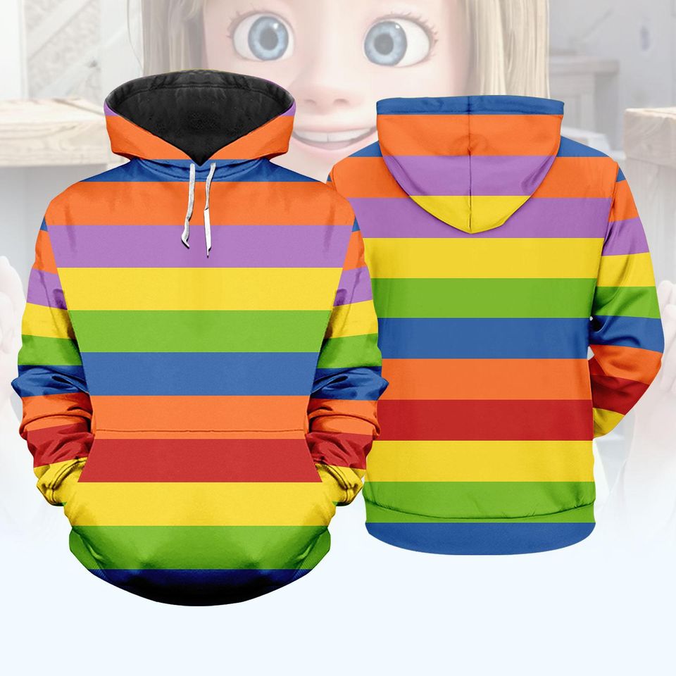 Riley Rainbow 3D Hoodie, Inside Out Inspired Costume