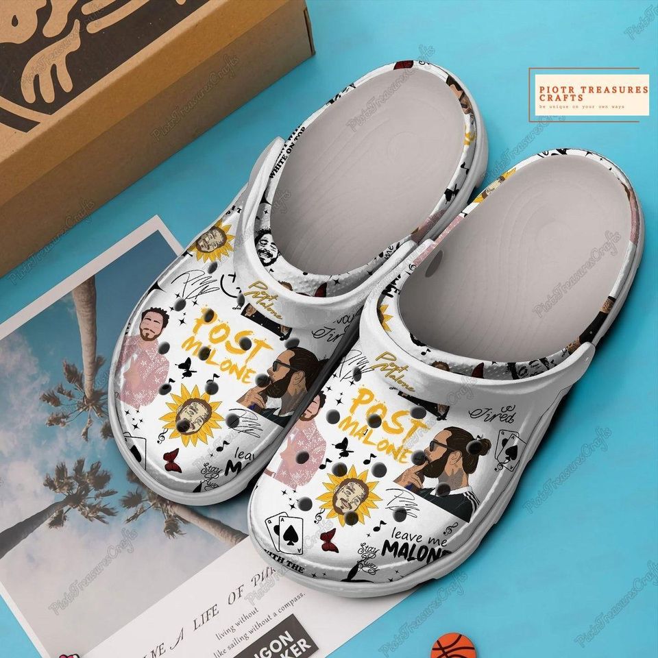 Post Malone Clogs, Posty Rapper Men Sandals, Malone Country Concert Shoes, Post Western Men Sandals, Concert 2024 Men Shoes