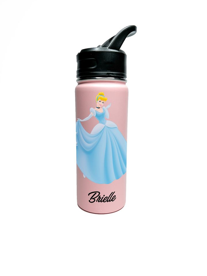 Cinde Personalized Stainless Steel Water Bottles Sports Lid, Custom Princess Girl Gift