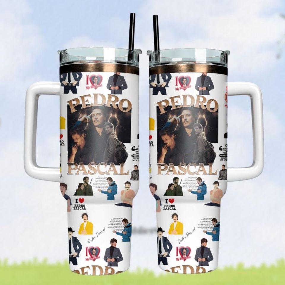 Pedro Pascal Tumblers 40 oz With Handle