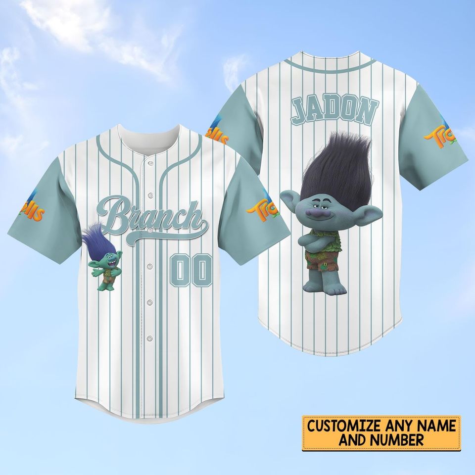Disney Trolls Characters Striped Line Baseball Jersey