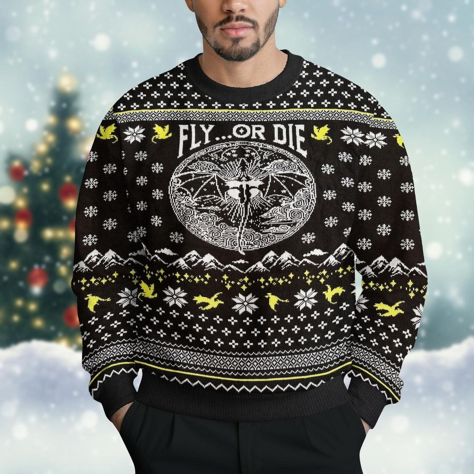 Fourth Wing Ugly Christmas Sweater, Basgiath War College Dragon Rider
