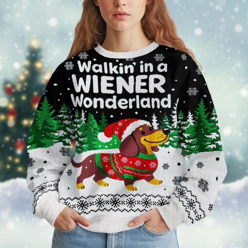 Dachshund Dog Ugly Christmas Sweater Knit
