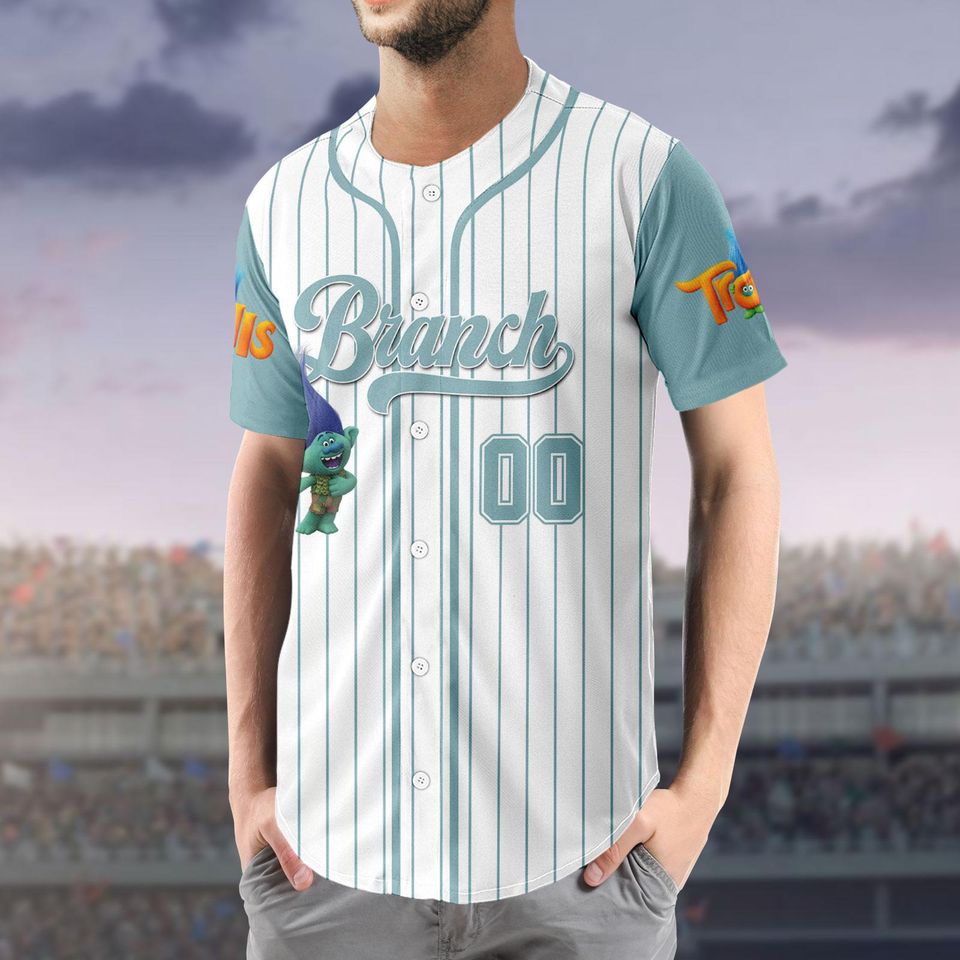 Disney Trolls Characters Striped Line Baseball Jersey