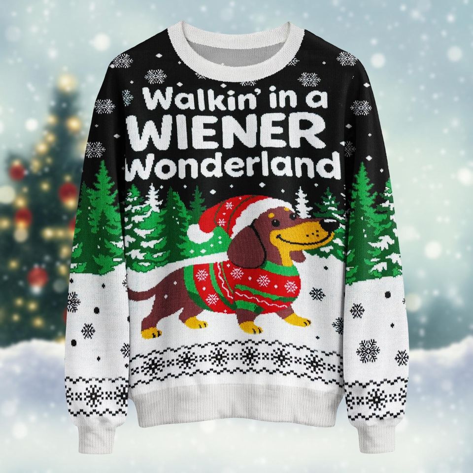 Dachshund Dog Ugly Christmas Sweater Knit