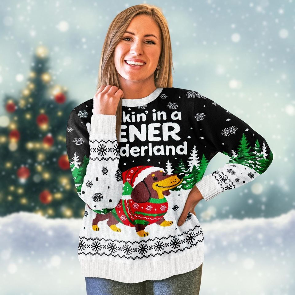 Dachshund Dog Ugly Christmas Sweater Knit