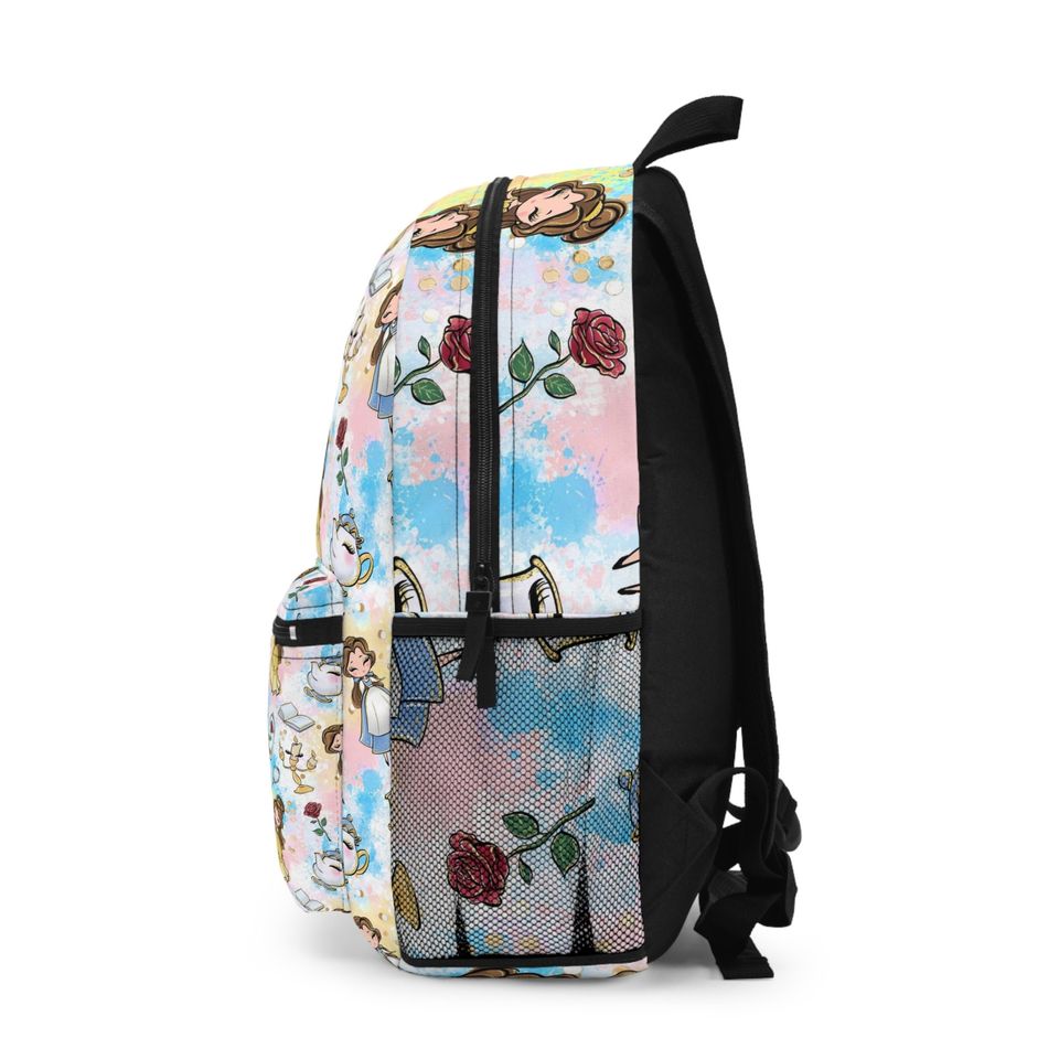 Multicolored Belle Backpack, Beauty and the Beast Backpack, Disney Backpack