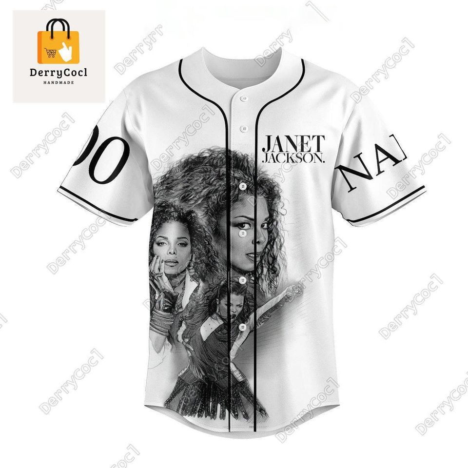 Janet Jackson Together Again Personalized Baseball Jersey White Version, Gifts for Fan