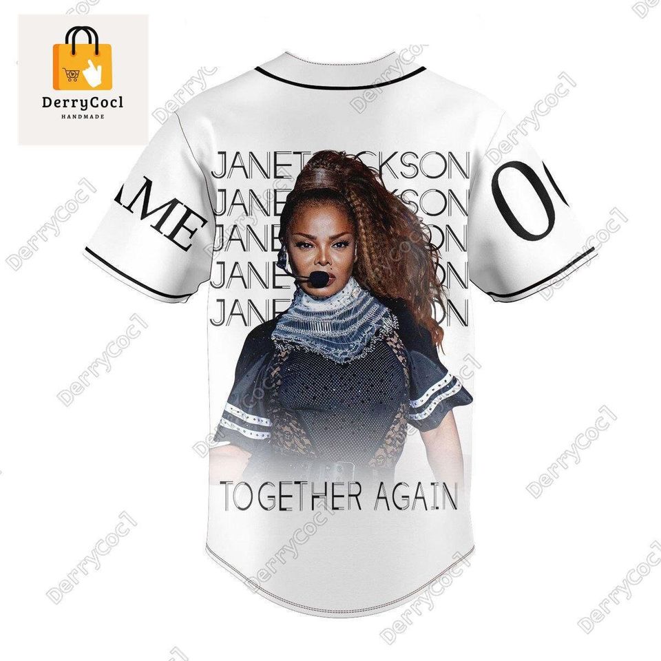 Janet Jackson Together Again Personalized Baseball Jersey White Version, Gifts for Fan