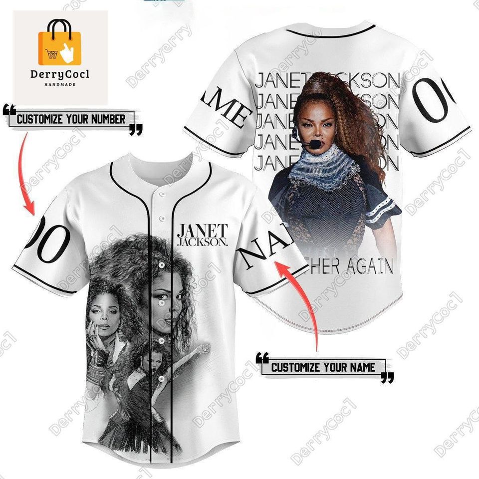 Janet Jackson Together Again Personalized Baseball Jersey White Version, Gifts for Fan