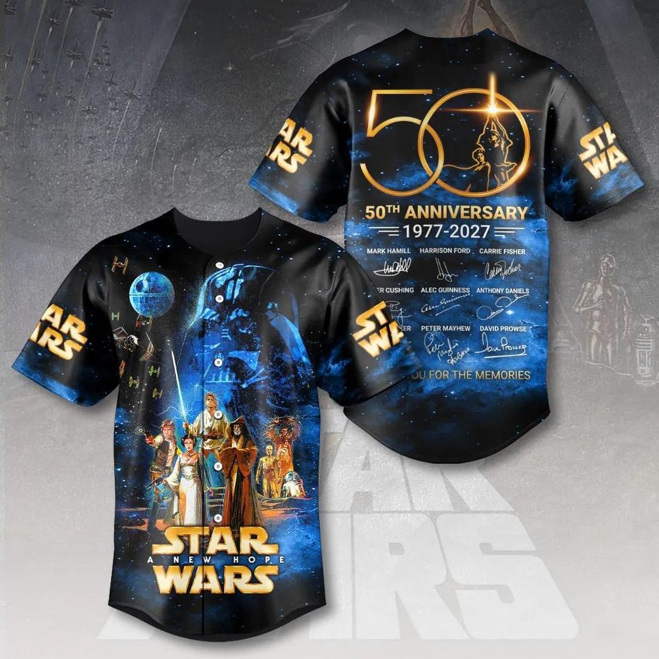 Star Wars Baseball Jersey, 50th Anniversary Jersey, A New Hope Baseball Shirt, Gift For Men Women, Sci-Fi Movie Gift