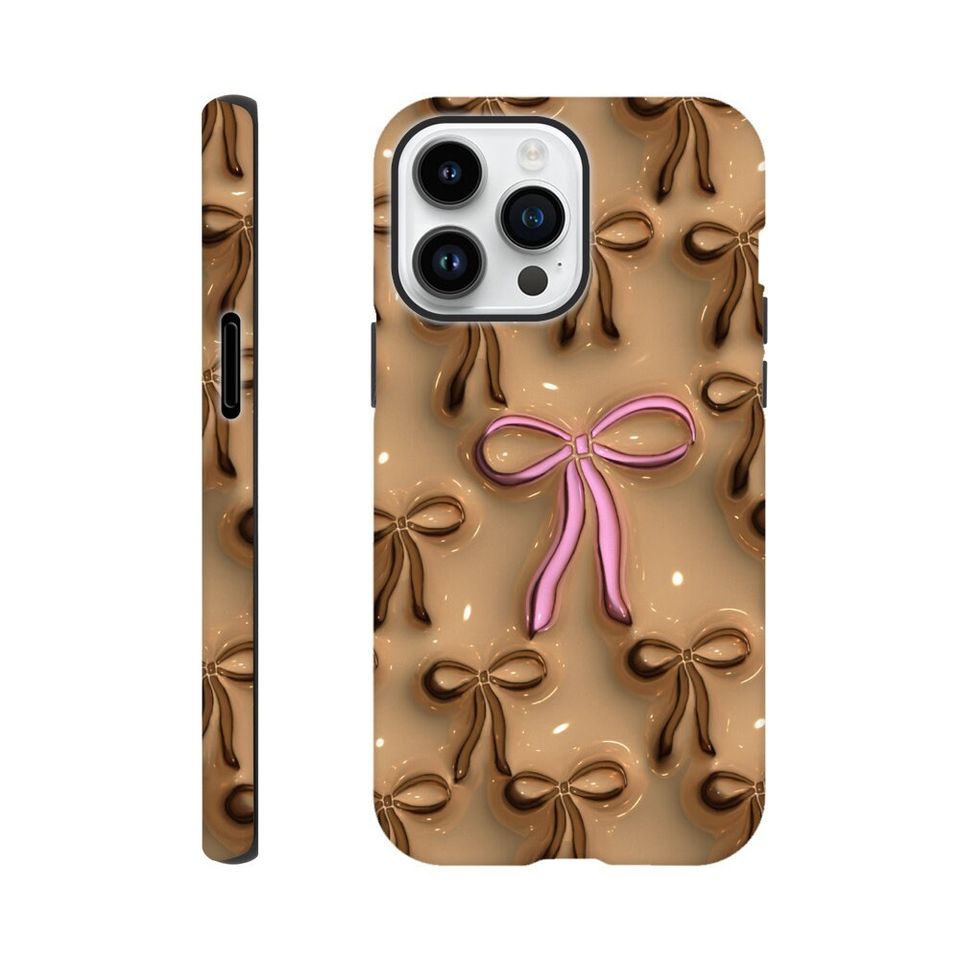 Brown and Pink Bow  Phone Case