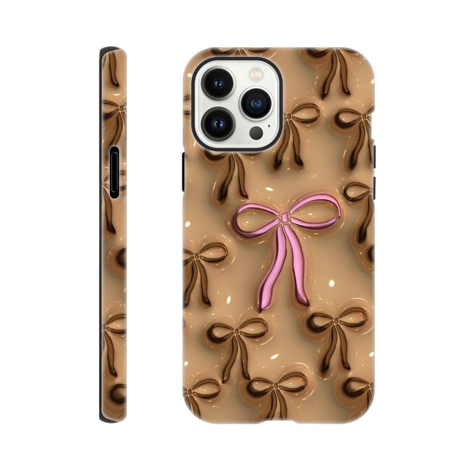Brown and Pink Bow  Phone Case