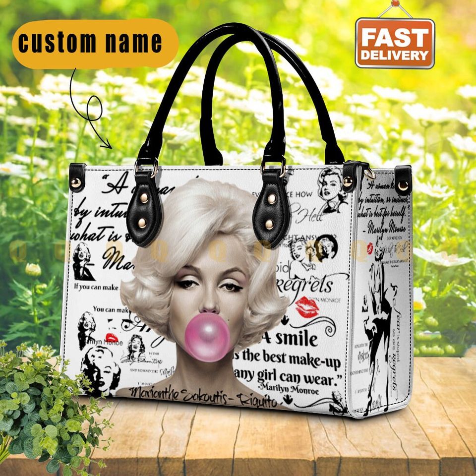 Custom Marilyn Monroe Leather Bag, Marilyn Monroe Merch