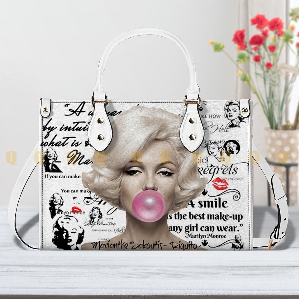 Custom Marilyn Monroe Leather Bag, Marilyn Monroe Merch