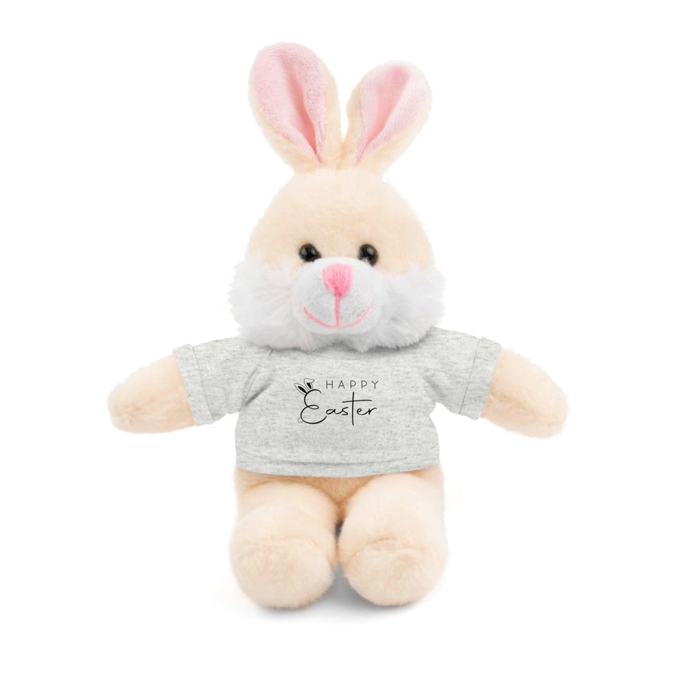 Easter Bunny Stuffed Animal with 'Happy Easter' Tee