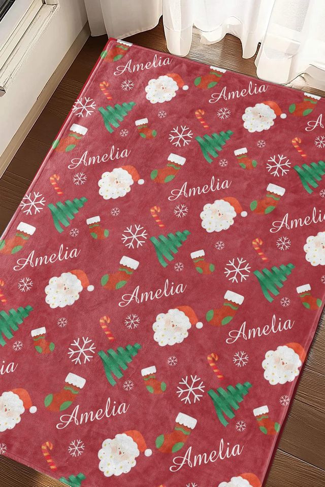Personalized Custom Blanket, Baby Christmas Blanket, Soft Minky Blanket