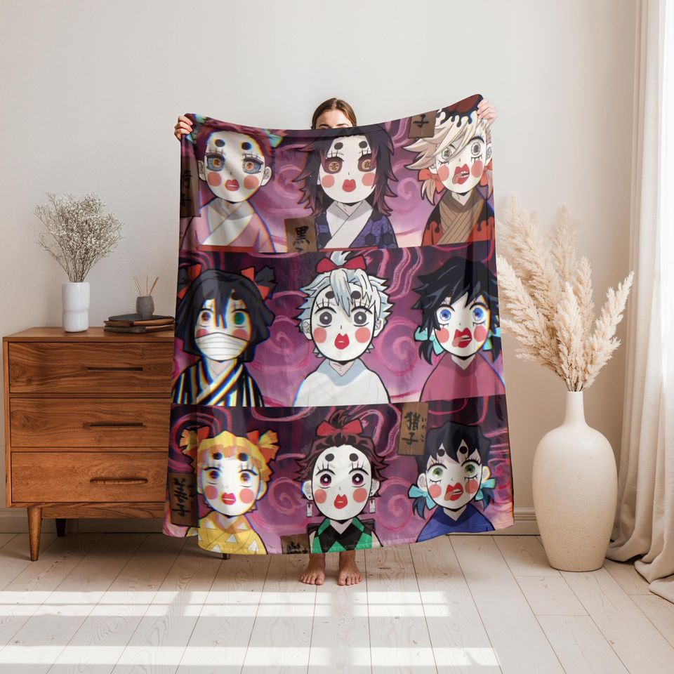 Anime Demon Blanket - Comfortable Fleece Throw for Fans