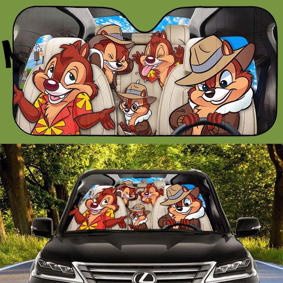 Chip and Dale Disney Car Sunshade for Windshield Decor