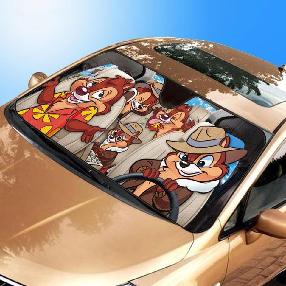 Chip and Dale Disney Car Sunshade for Windshield Decor