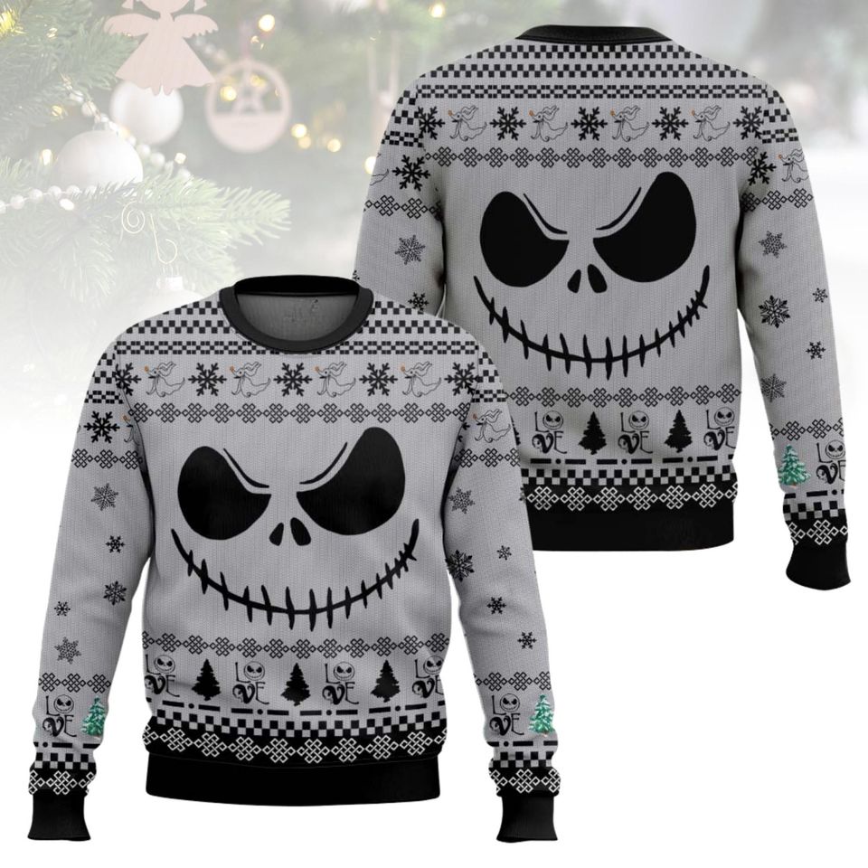 Nightmare Before Christmas Ugly Christmas Sweater, Jack Skellington Sweater