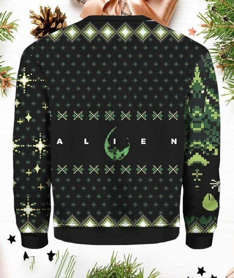Christmas Alien Xenomorph Ugly Sweater, Alien 1979 Sweater, Retro Horror Movie Sweater