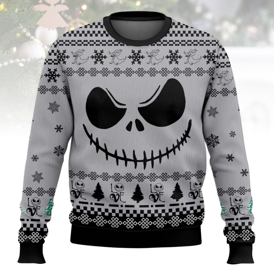 Nightmare Before Christmas Ugly Christmas Sweater, Jack Skellington Sweater