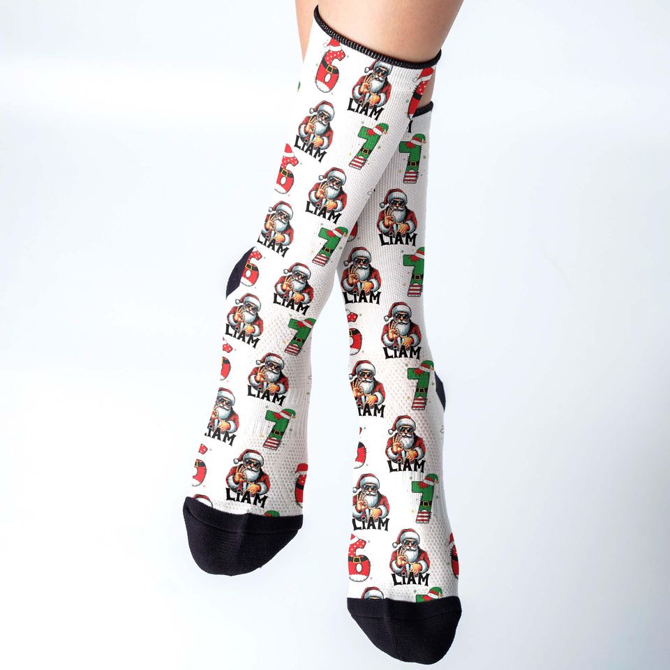 Personalized 67 Six Seven Socks, Funny Christmas Sock Gift, Trendy Viral Black 67 Socks, Minimal Streetwear Style Unique Christmas Gift Idea