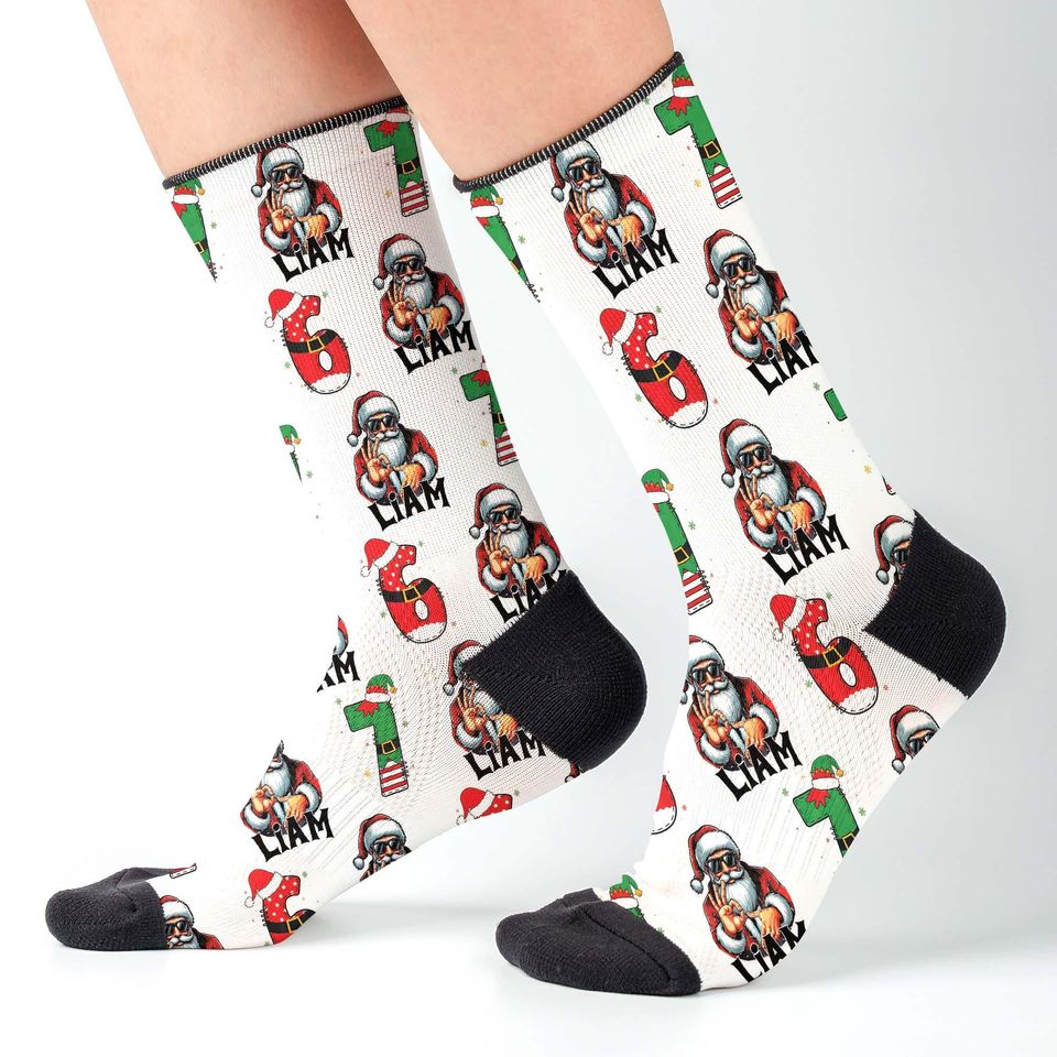 Personalized 67 Six Seven Socks, Funny Christmas Sock Gift, Trendy Viral Black 67 Socks, Minimal Streetwear Style Unique Christmas Gift Idea