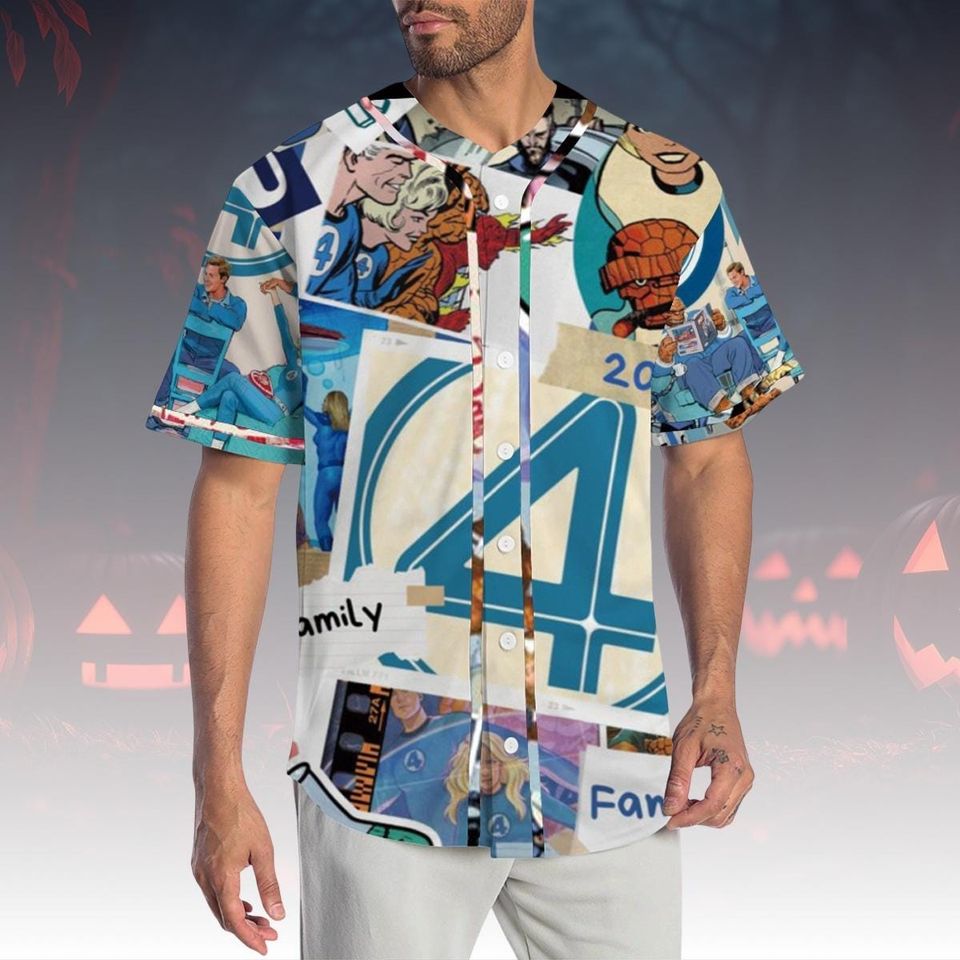 Fantastic Four Baseball Jersey, Marvel Superhero Fan Shirt
