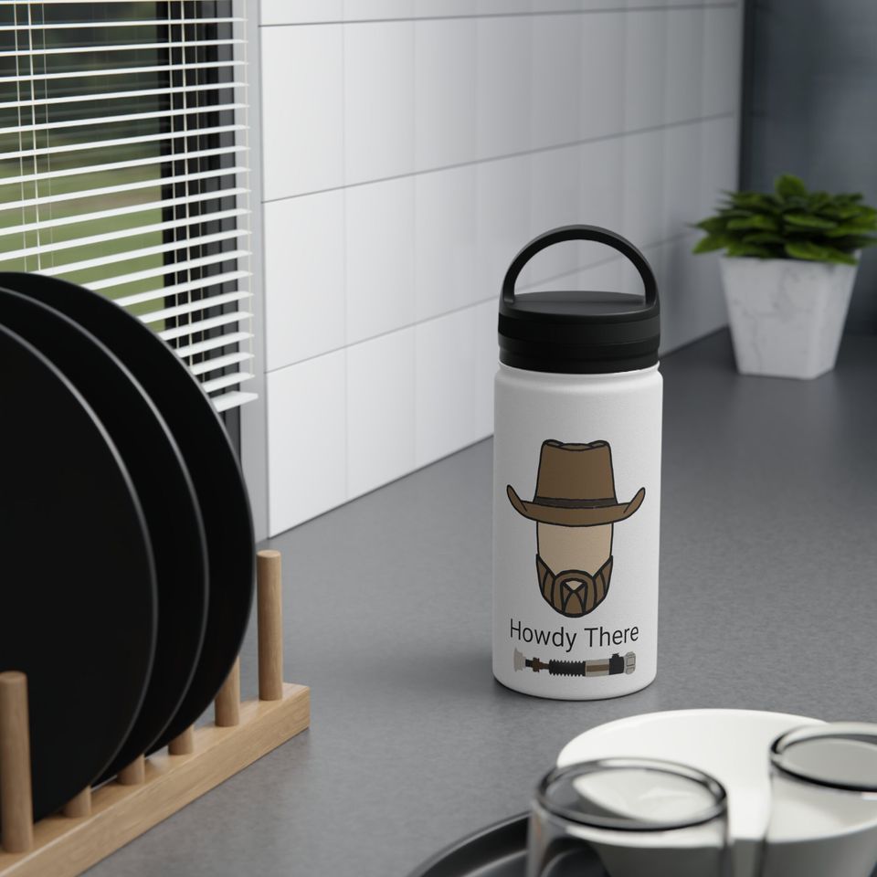 Howdy There - Stainless Steel Water Bottle, Handle Lid