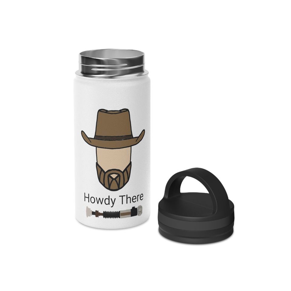 Howdy There - Stainless Steel Water Bottle, Handle Lid