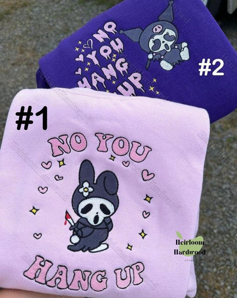 Halloween Kitty Devil Embroidered Sweatshirt, Hello Kitty Sweatshirt