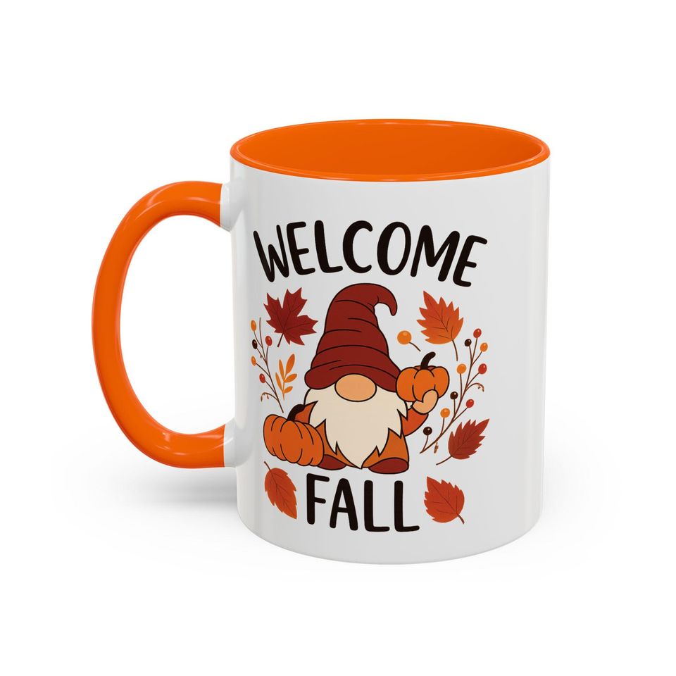 Cozy Fall Coffee Mug with Gnome Design, Perfect for Autumn Sipping