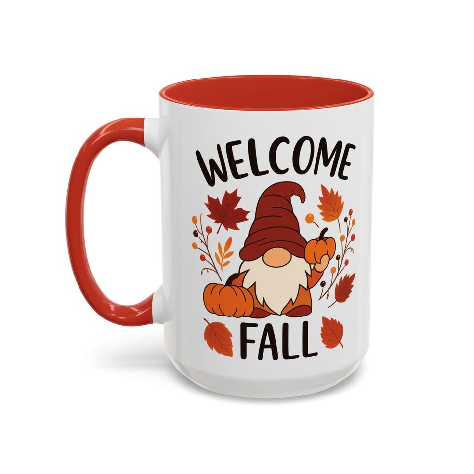 Cozy Fall Coffee Mug with Gnome Design, Perfect for Autumn Sipping