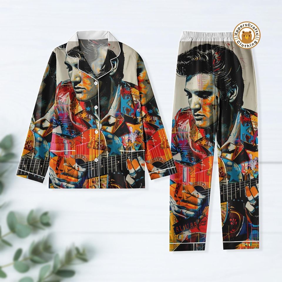 Elvis Presley Pajamas Set, Presley Merch, Gift for Elvis Presley Fan, Memories Music