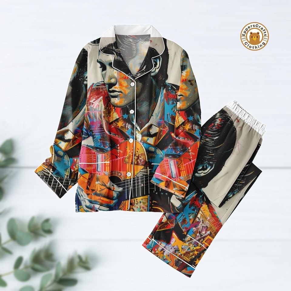 Elvis Presley Pajamas Set, Presley Merch, Gift for Elvis Presley Fan, Memories Music
