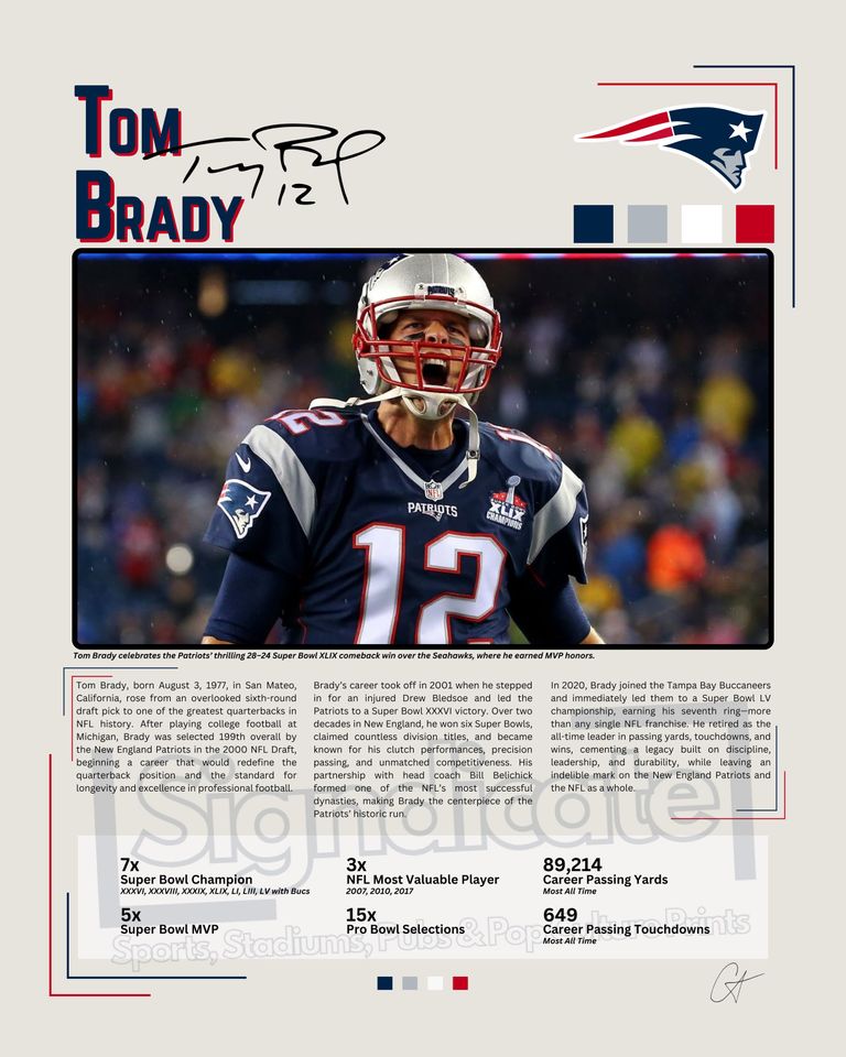 Tom Brady New England Patriots Legacy Poster