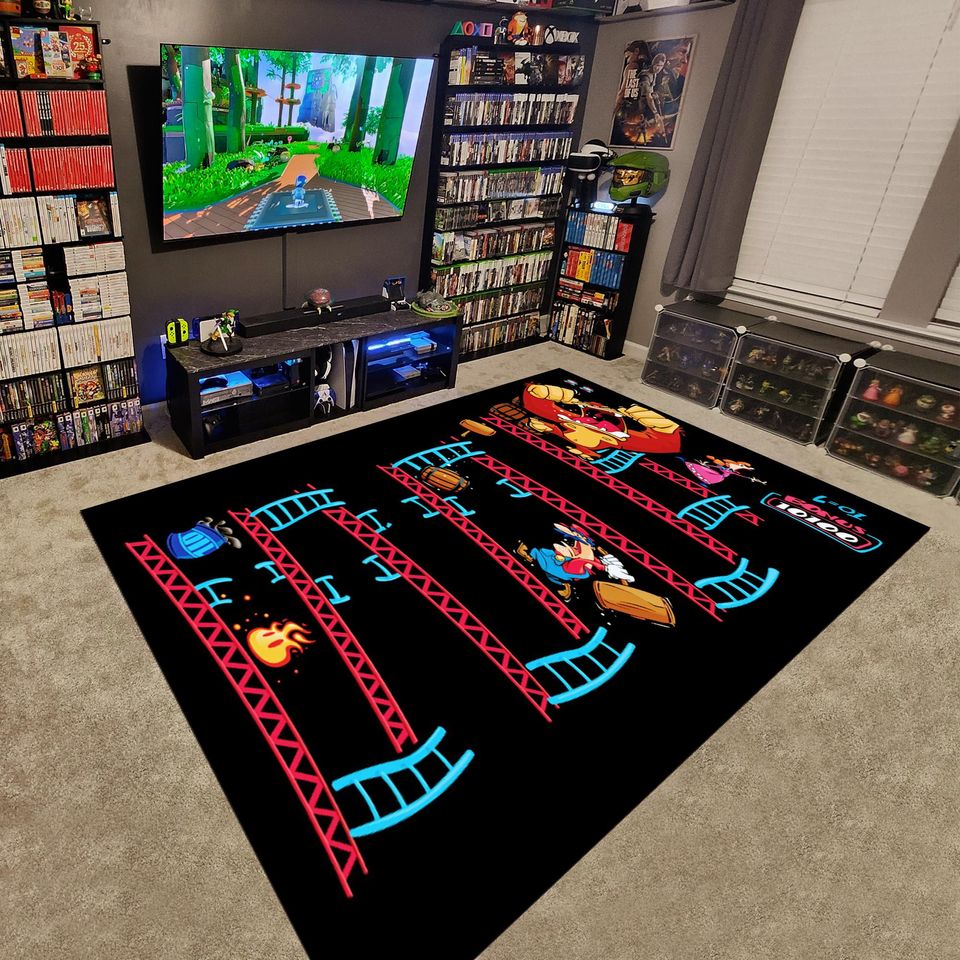 Arcade Game Rug: Colorful Gamer Room Decor