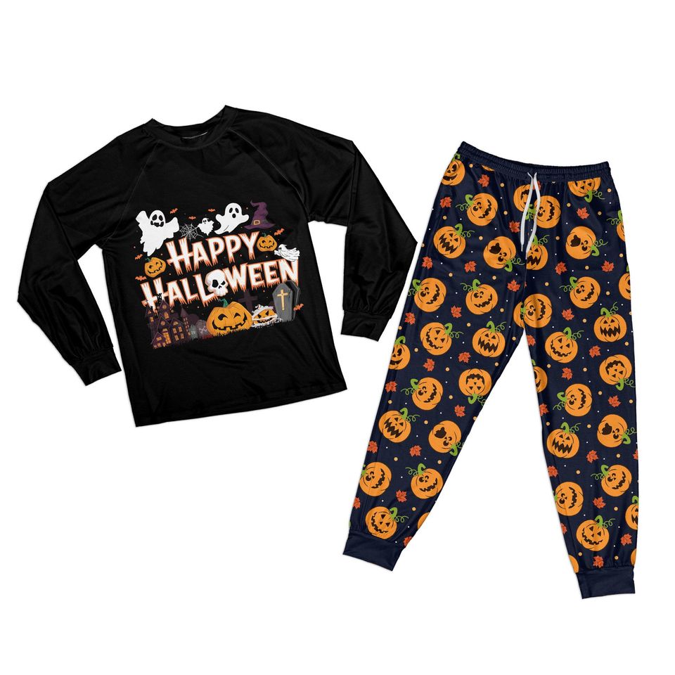Halloween Pumpkin Ghost Family Pajama Set