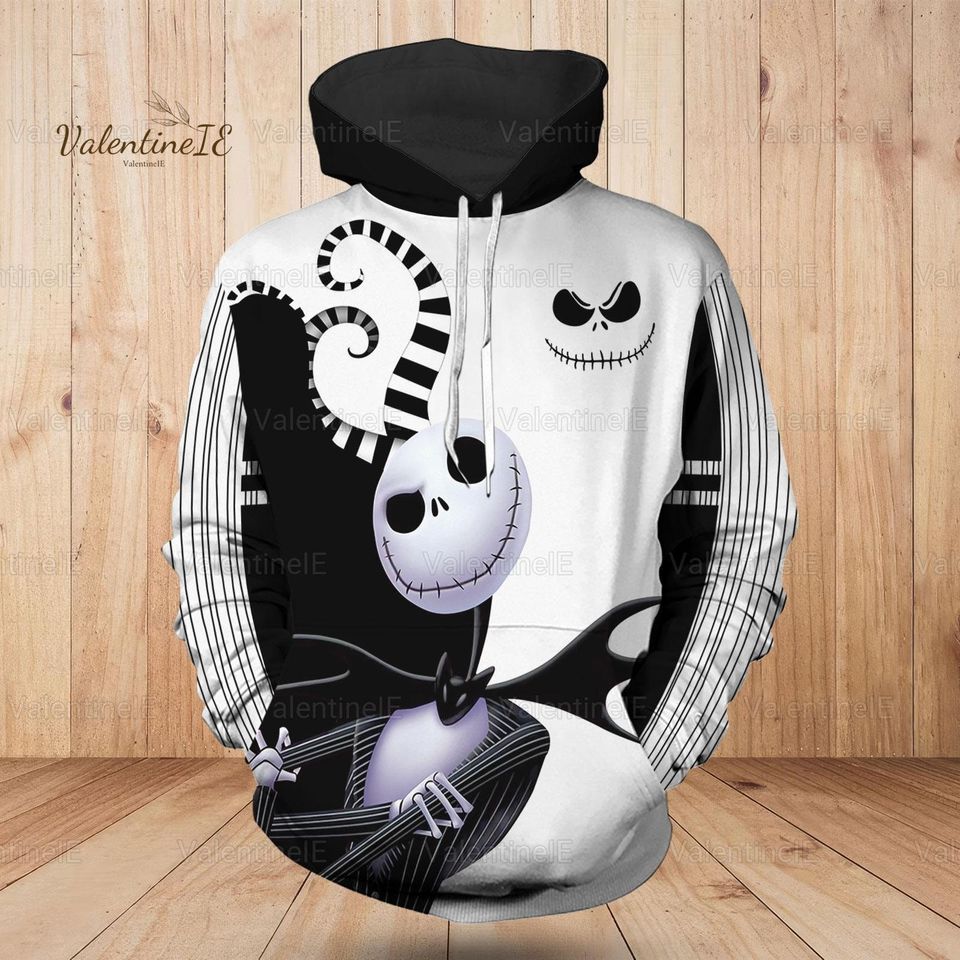 Jack Skellington Hoodie, Jack Skellington Shirt, Nightmare Before Christmas Hoodie, Skellington 3D Hoodie