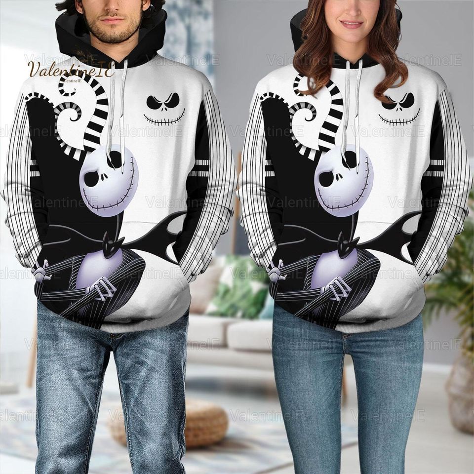 Jack Skellington Hoodie, Jack Skellington Shirt, Nightmare Before Christmas Hoodie, Skellington 3D Hoodie