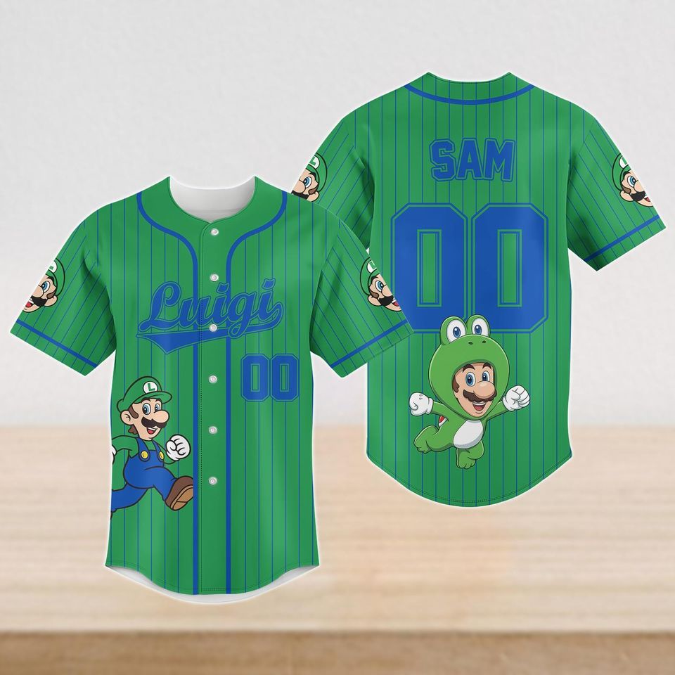 Custom Super Mario Luigi Baseball Jersey, Universal Studios Mario Family Vacation Shirt 2026, Super Mario Bros Shirt, Nintendo Shirt